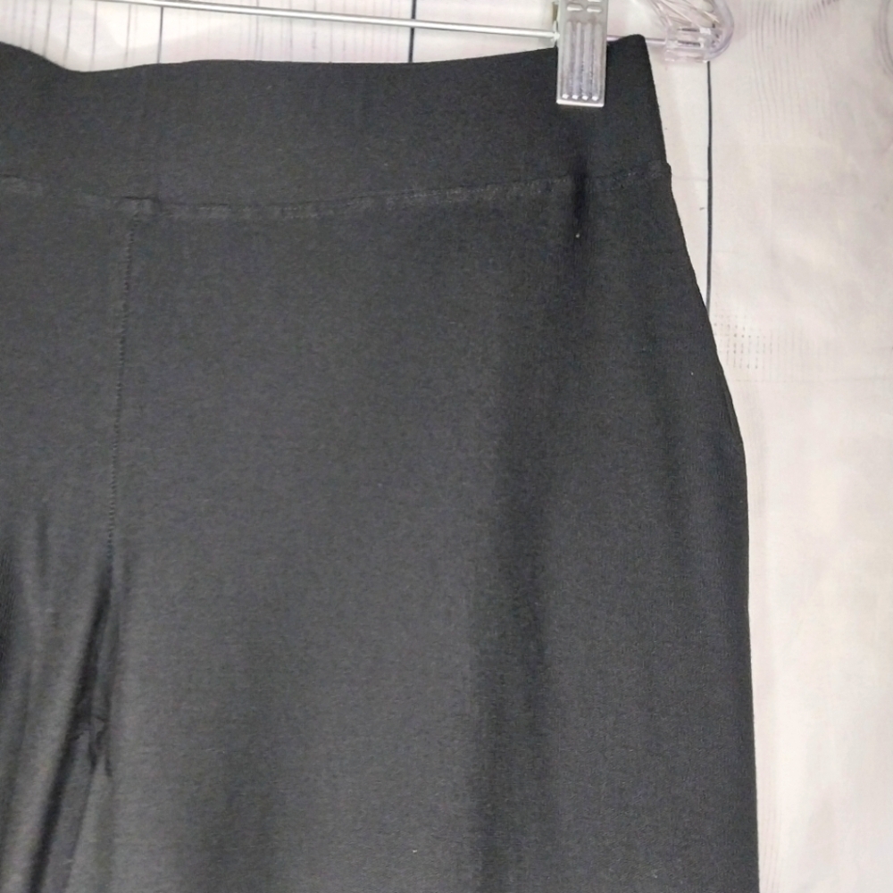 Eileen Fisher Cropped Black Wide-Leg Classic Minimalist Workwear Pants - Picture 9 of 11